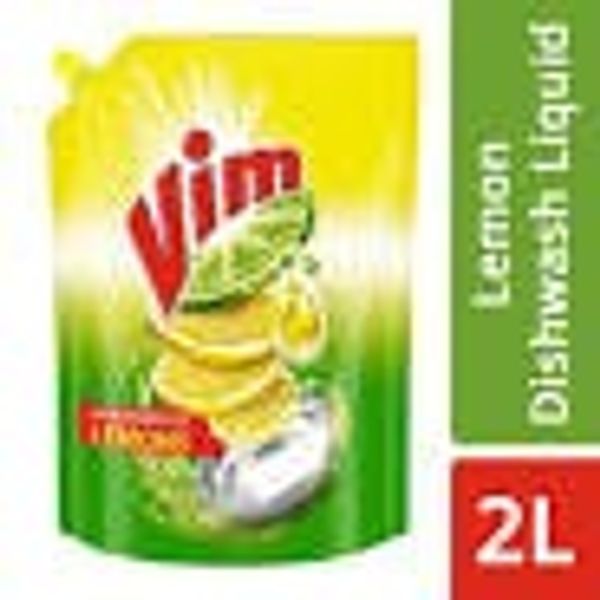 VIM Vim Dishwash Liquid Gel Lemon Refill Pouch, 2 L