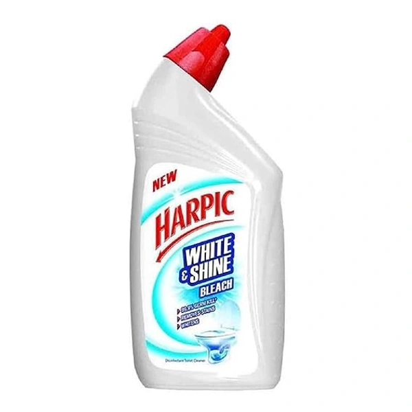 Harpic 500 ml, White and Shine Disinfectant Toilet Cleaner Bleach Liquid