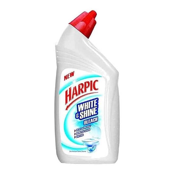 Harpic 500 ml, White and Shine Disinfectant Toilet Cleaner Bleach Liquid - 