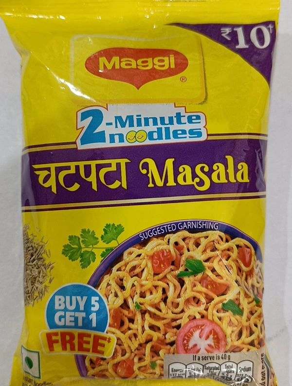 MAGGI NOODLE MAGGI 2-Minute Noodles (5 PCS GET 1 PCS FREE) - . चटपटा Masala
