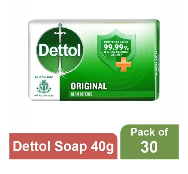 Dettol 10 MRP Original Soap (Pack Of 30 × 40 Gm. each)