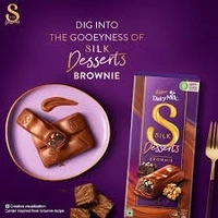 Cadbury Dairy Milk Silk Desserts Walnut Brownie Chocolate Bar, 70 g 
