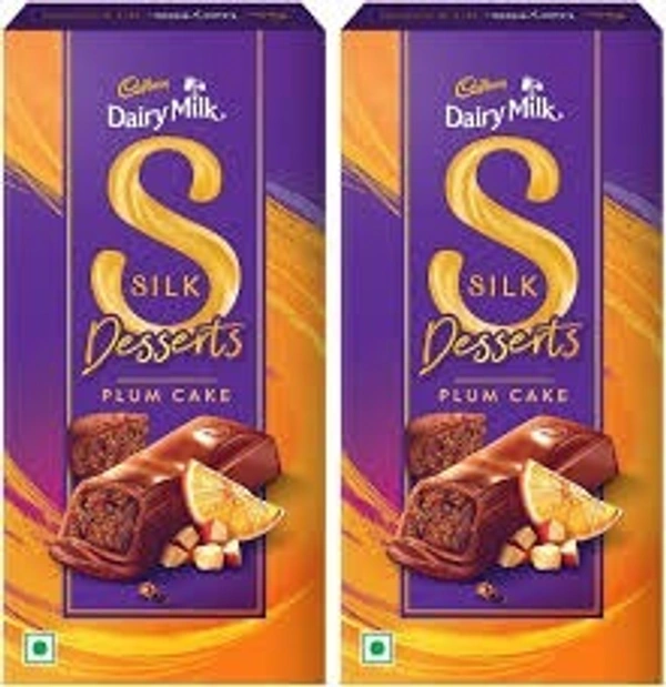 Cadbury Dairy Milk Silk Desserts Plum Cake Chocolate Bar, 70 g