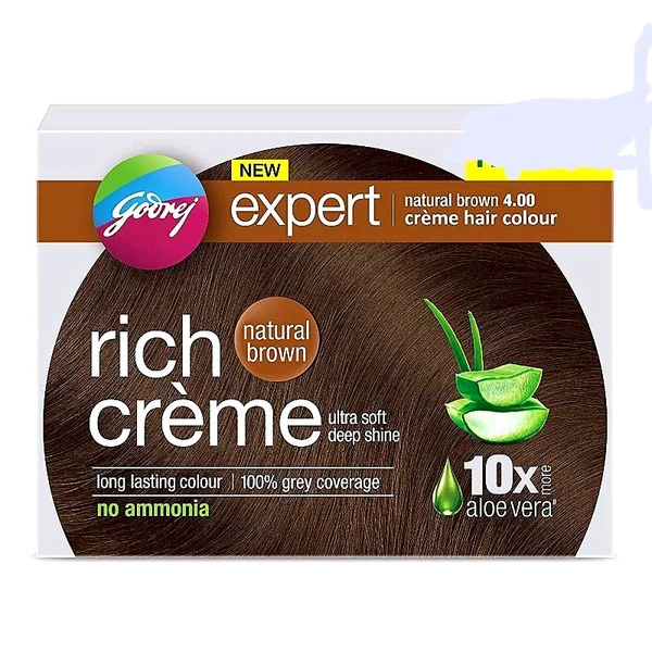 Godrej  40 MRP Expert Netual Brown 4.0 Creame Hair Colour (Pack Of 10 ) - 4.00, Brown, 10 Pouch