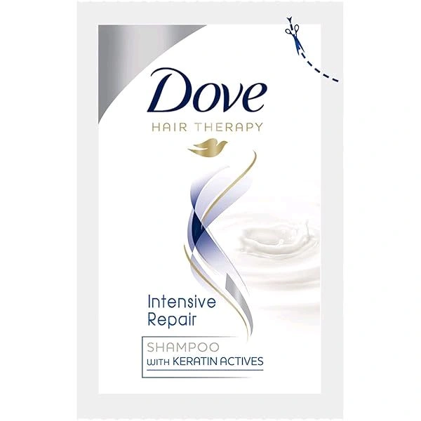 Dove  Shampoo Pouch MRP RS 2/-(960 PCS IN CASE) - 960 PCS IN CASE, 1 Case, . Intense Repair