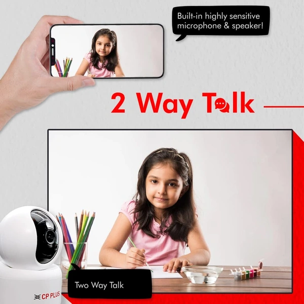 CP PLUS CP Plus 1080P Full HD Smart WiFi Camera |360° with Pan & Tilt | View and Talk | Motion Alert | Night Vision |SD Card (Up to 128 GB) |Alexa and Google Support | IR Distance 10 MTR | CP-E25A