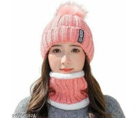 Trendy Winter Cap For Women  - pink, medium 