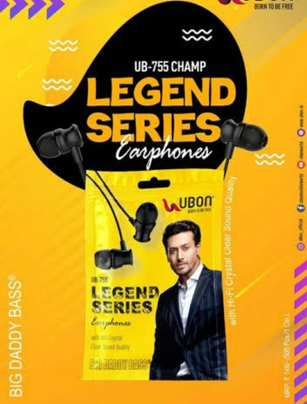 UB-755/ CHAMP Legend Series Earphone  - Black , NA