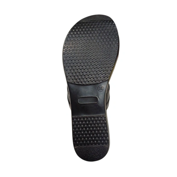 Pulse Women's Black Wedge Slip-On Sandals - Black, 39