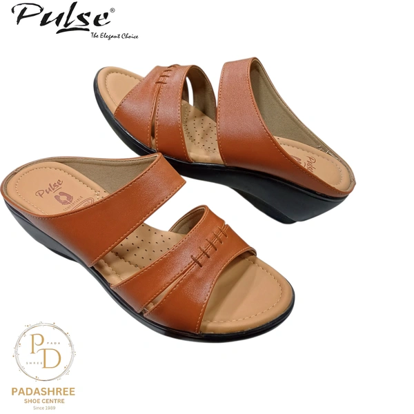 Pulse Elegant Women's Comfort Slip-on Sandals - tan, 38