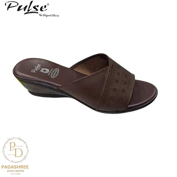 Pulse Women's Brown Leather Comfort Sandal - Brown, 39