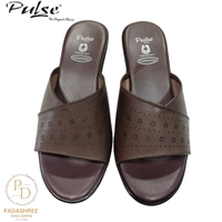 Pulse Women's Brown Leather Comfort Sandal - Brown, 39
