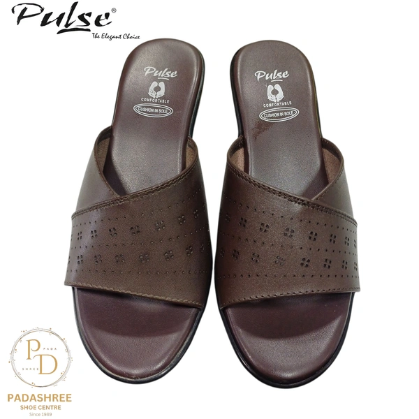 Pulse Women's Brown Leather Comfort Sandal - Brown, 39