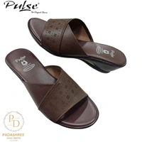 Pulse Women's Brown Leather Comfort Sandal - Brown, 39