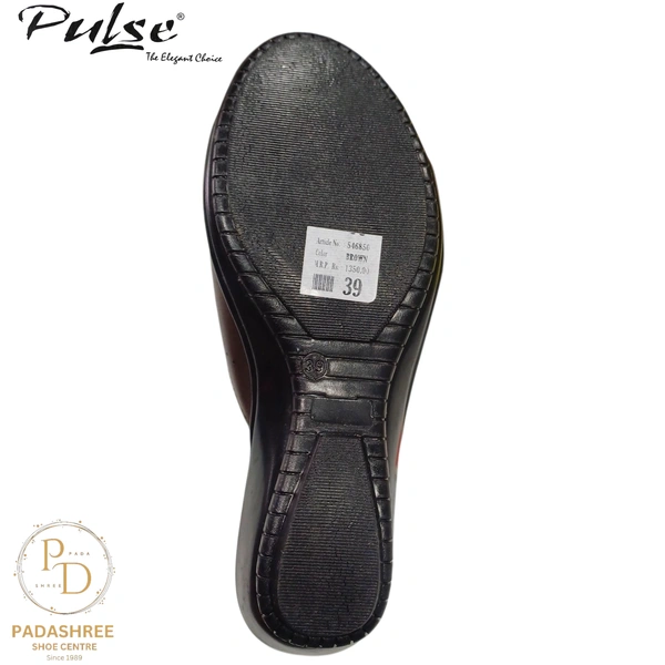 Pulse Women's Brown Leather Comfort Sandal - Brown, 39