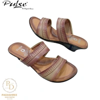 Pulse Leather Low Wedge Sandal - 36, Cream
