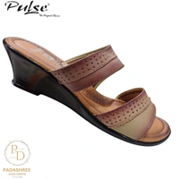 Pulse Leather Low Wedge Sandal - 36, Cream