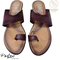 Pulse Elegant Leather Slip-On Sandals - Cherry, 41