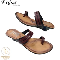 Pulse Cherry Leather Toe-Ring Sandals - CHERRY, 40