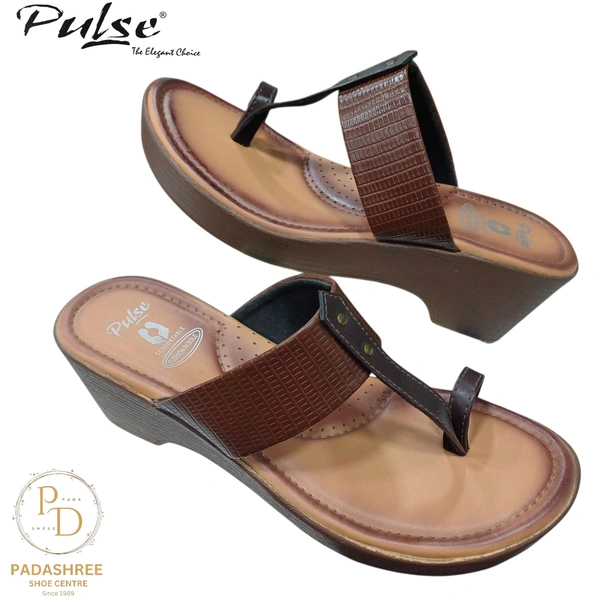 Pulse Brown Wedge Sandals - Brown, 38