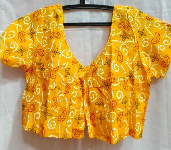 Print Blouse - 10 - Yellow Orange, 36