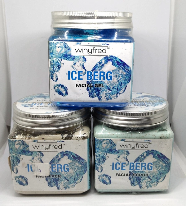 Ice berg face pack, Facial Gel, Facial Scrub-01 - Combo - 3Pcs