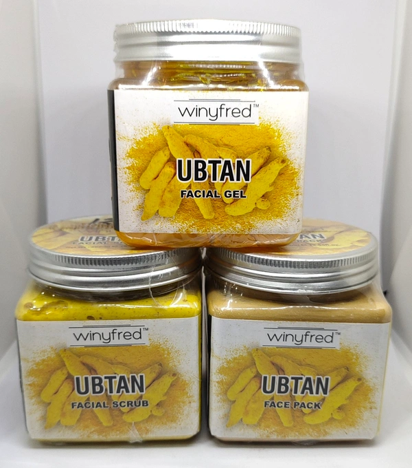  Ubtan face pack, Facial Gel, Facial Scrub-01 - 3Pcs - Combos