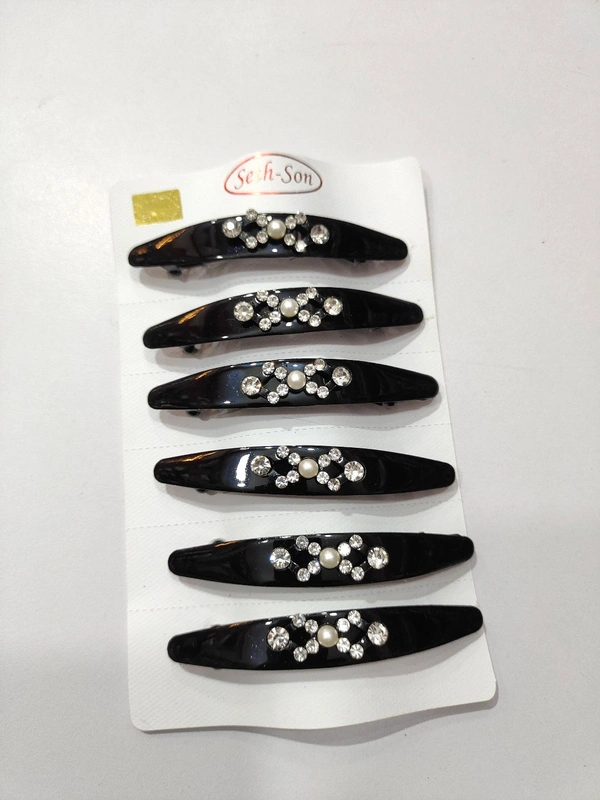 Black Fancy Hair Back clips-A1