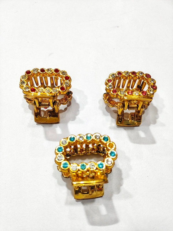 Multi colour Stone, Golden Hair Clutchers-A1