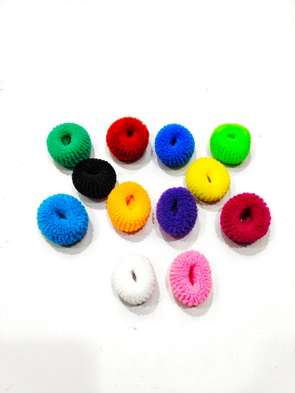 Multi colour hair elastic Bands-A1 - Red