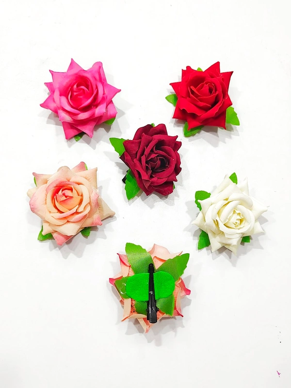 Rose Hair Clips-A1 - Red