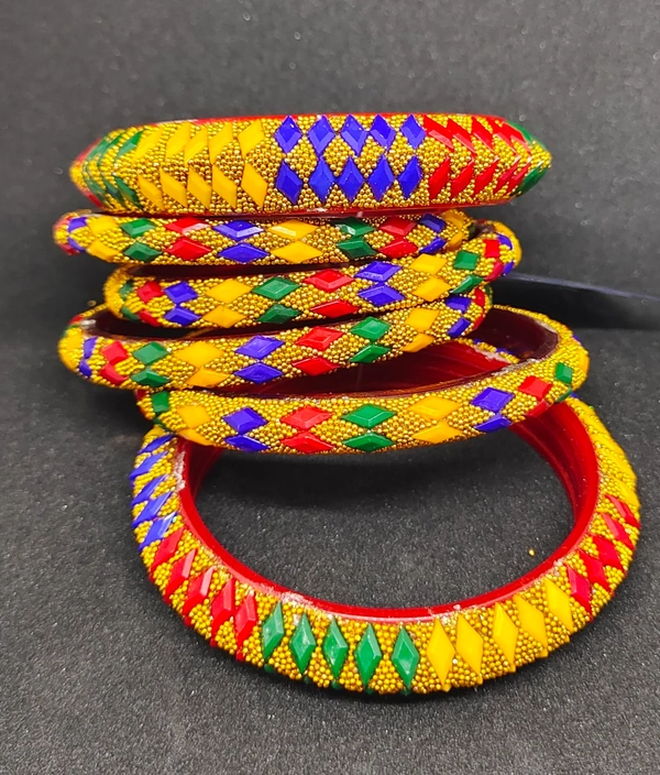 Elegant Multicoloured Glass Bangles Set-A1