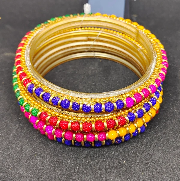Elegant Multicoloured Glass Bangles Set-A5