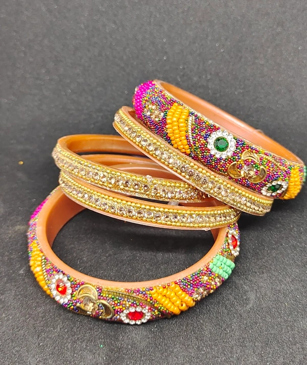 Elegant Multicoloured Plastic Bangles Set-A6
