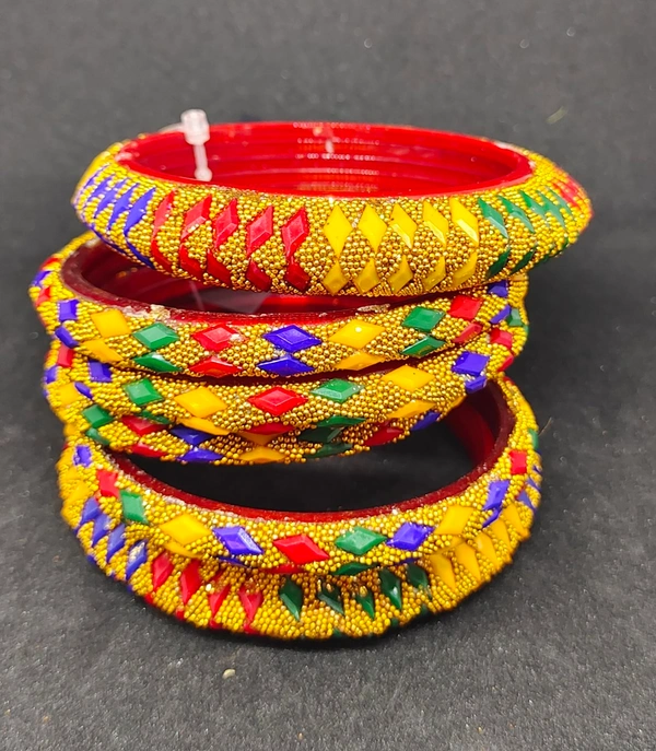 Elegant Multicoloured Glass Bangles Set-A6