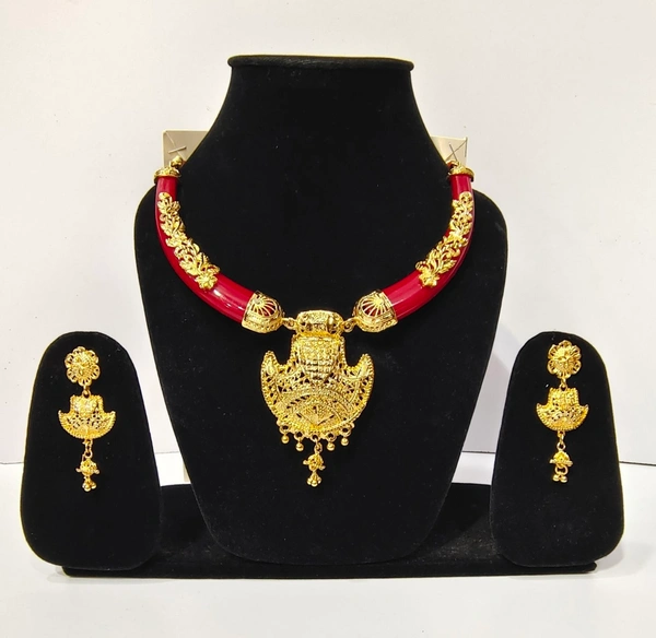 Trendy Gold Plated  Nickles  Jewellery set-E