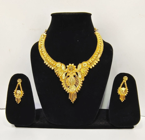 Trendy Gold Plated  Nickles  Jewellery set-J