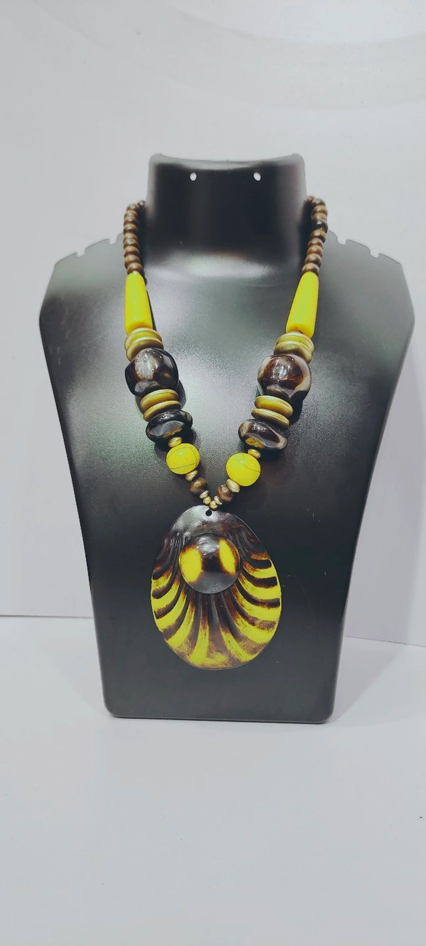 Hand Made Beads Ceramic Necklace-D1 - 1