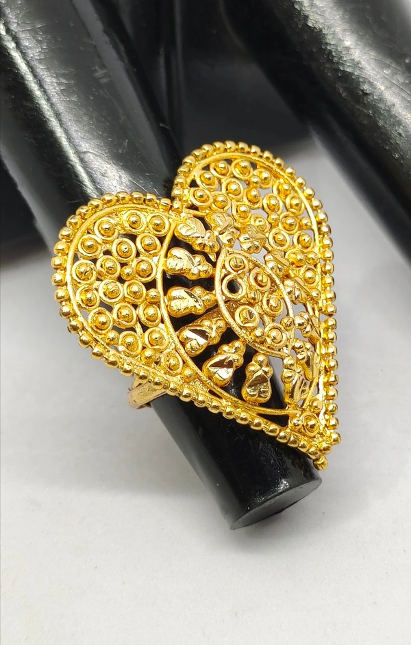 Trendy  Love Shape Gold Plated Finger Ring-A1