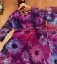 Organza Kurti With Dupatta BB-87GR - L