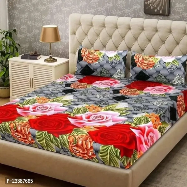 Polyester Printed Double bedsheet-S01 - 1