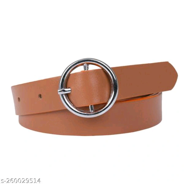 Women's PU Leather Black Belts For Fomal Casual Party Dress Silver O-Ring Buckle BB-63MH - 2, 32