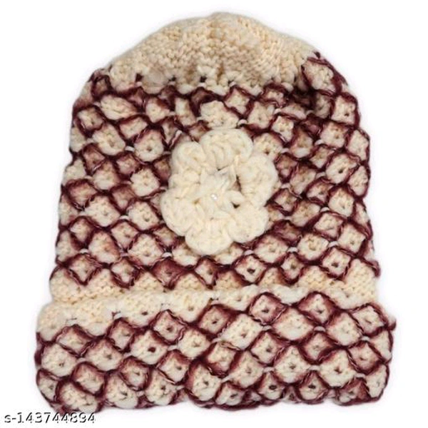 UPAREL Warm Winter Woolen Skull Cap (Inside Fur) For Women and Girls BB-99MH - 1