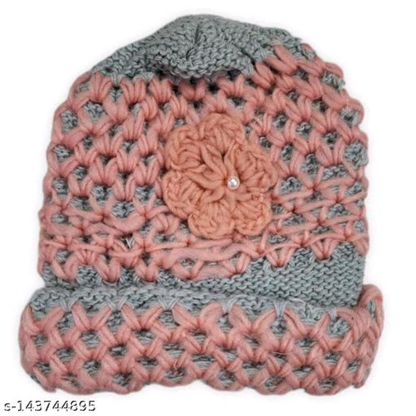 UPAREL Warm Winter Woolen Skull Cap (Inside Fur) For Women and Girls BB-99MH - 2