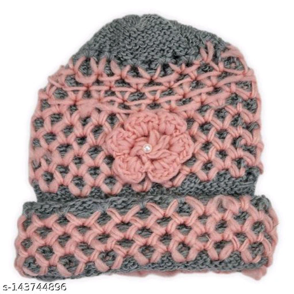 UPAREL Warm Winter Woolen Skull Cap (Inside Fur) For Women and Girls BB-99MH - 3