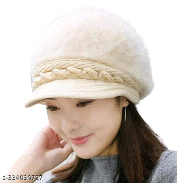 Hriday Acryclic Women'S Warm Wool Furr Skull Cap BB-01MH - 1