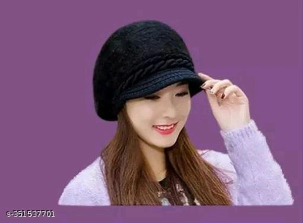 Hriday Acryclic Women'S Warm Wool Furr Skull Cap BB-01MH - 3