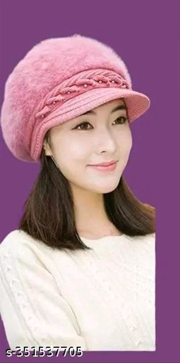 Hriday Acryclic Women'S Warm Wool Furr Skull Cap BB-01MH - 5