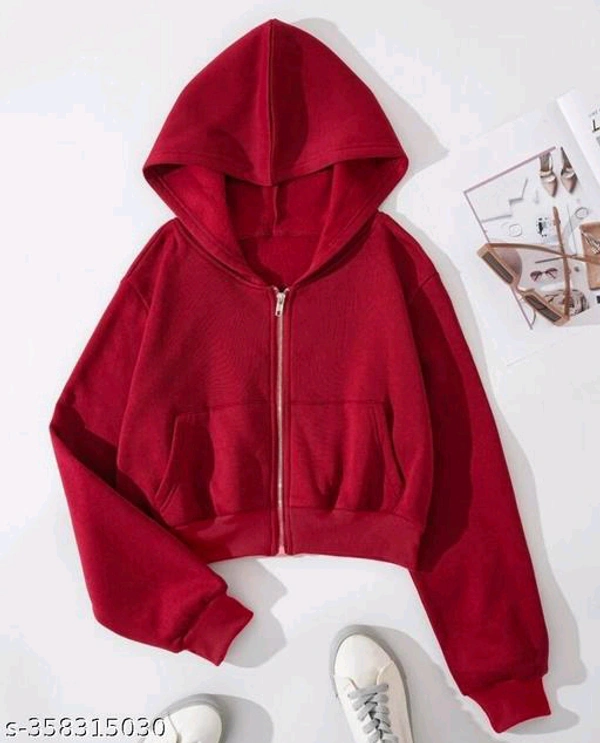 Crop Zipper Hoodie BB-27MH - 4, XS