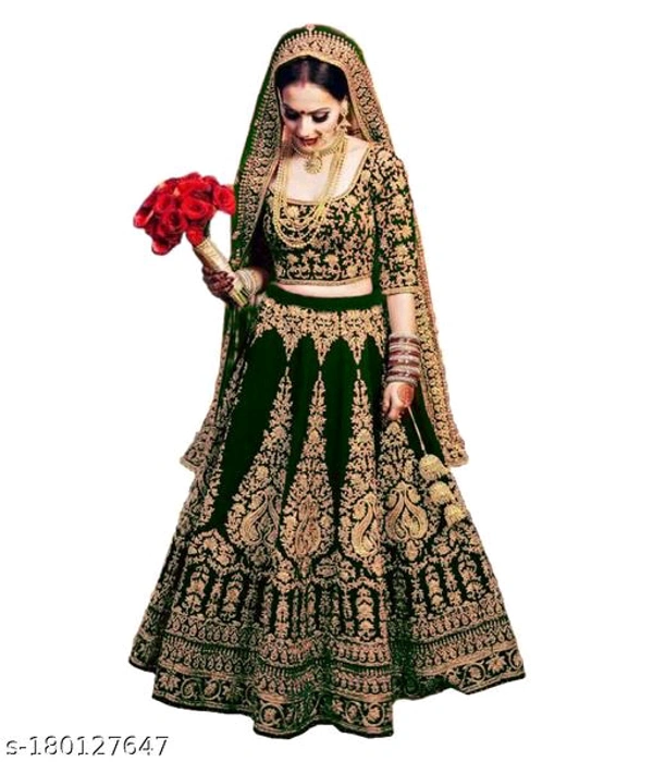 Embroidered Semi Stitched Lehenga Choli- MH01 - 4
